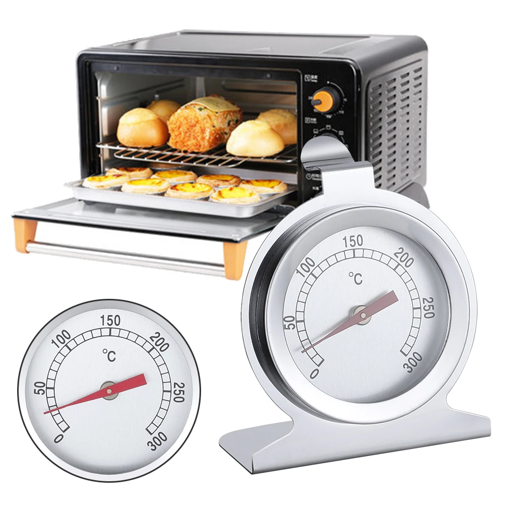 Oven Thermometer Stainless Steel Food Meats Cake Baking Temperature Gauge Glass Dial Cookware Meter Chef Gadget