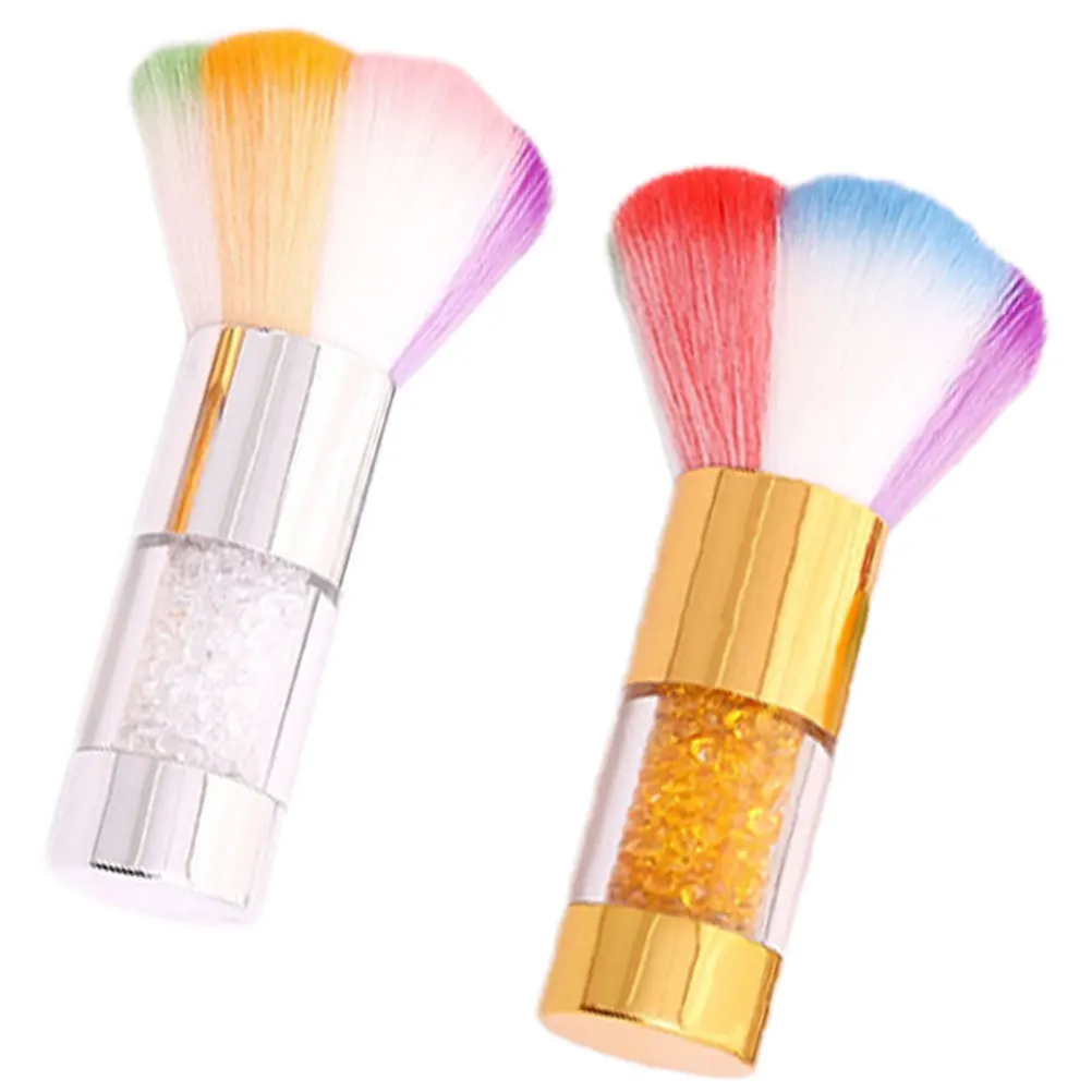 2pcs Dusting Brush Premium Blush Brush Set For Women Makeup Tools Golden Silver Handle Brushes Natural Finish Daily Use