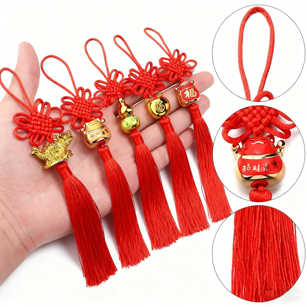 

2pcs Chinese Knot Tassel Silk Fringe Bangs Flower Tassel Trim Car Decorative Garment for Curtains Home Decoration Accessories