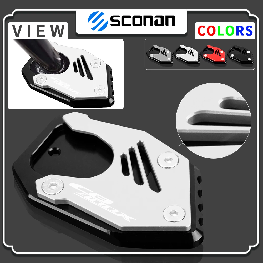 

Motorcycle Accessories CNC Aluminum Side Stand Enlarge Kickstand Enlarge Plate Pad For CB400X CB 400X CB400 X 2019 2020