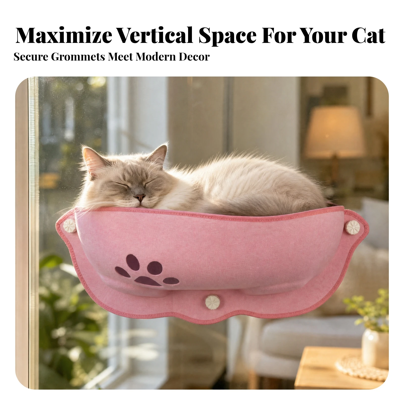 Cat Window Perch - Уютный полукруглый гамак для кошек с