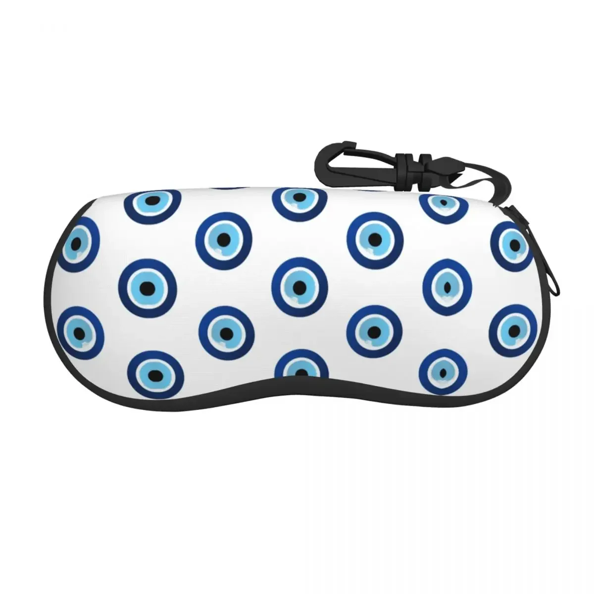 Custom Greek Evil Eye Hamsa Shell Glasses Case Unisex Fashion Nazar Amulet Boho Charm Eyeglasses Case Sunglasses Protector Box