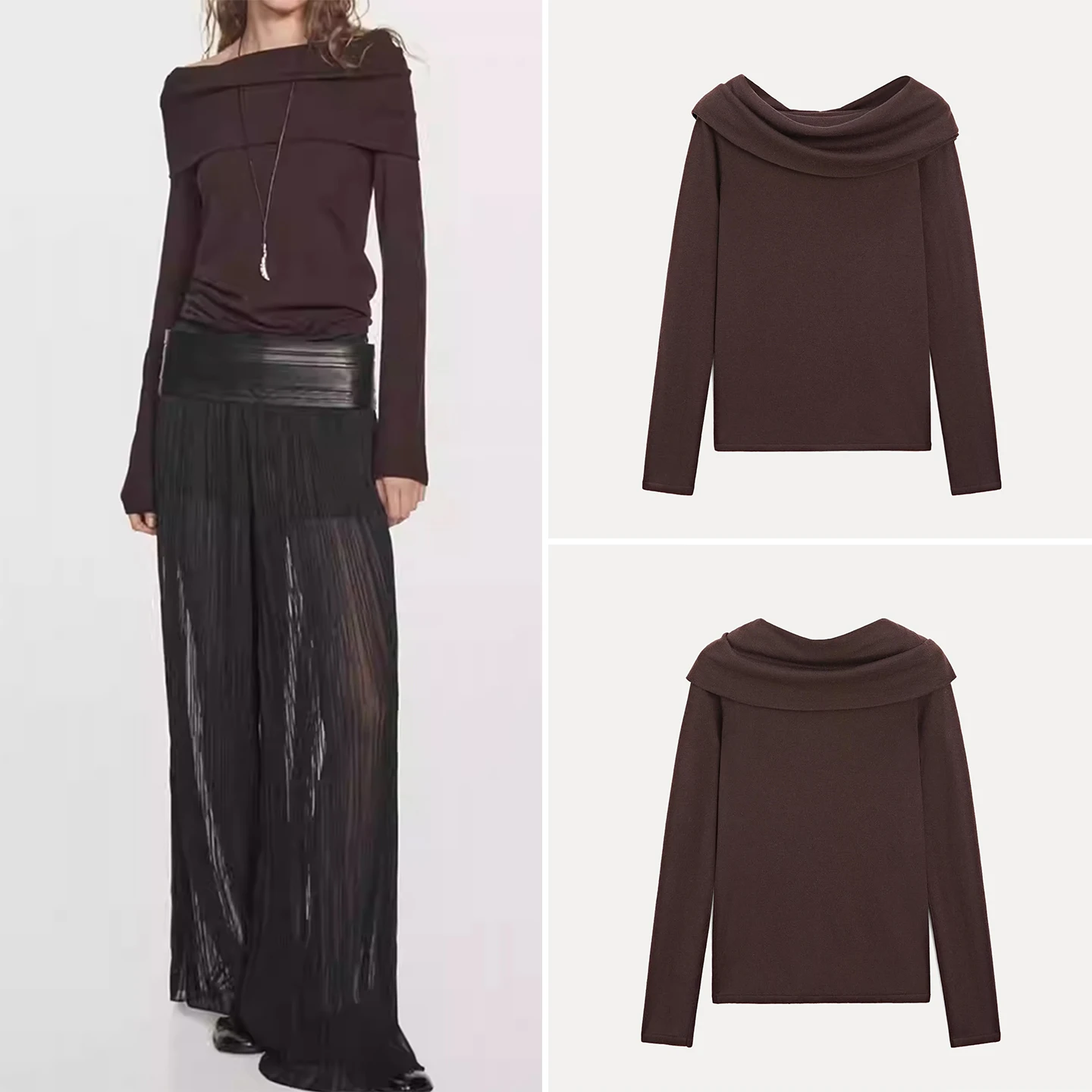 

Модный вязаный топ на одно плечо для женщин, дизайн на одно плечо, зима 2025, бренд Z, премиум-класса