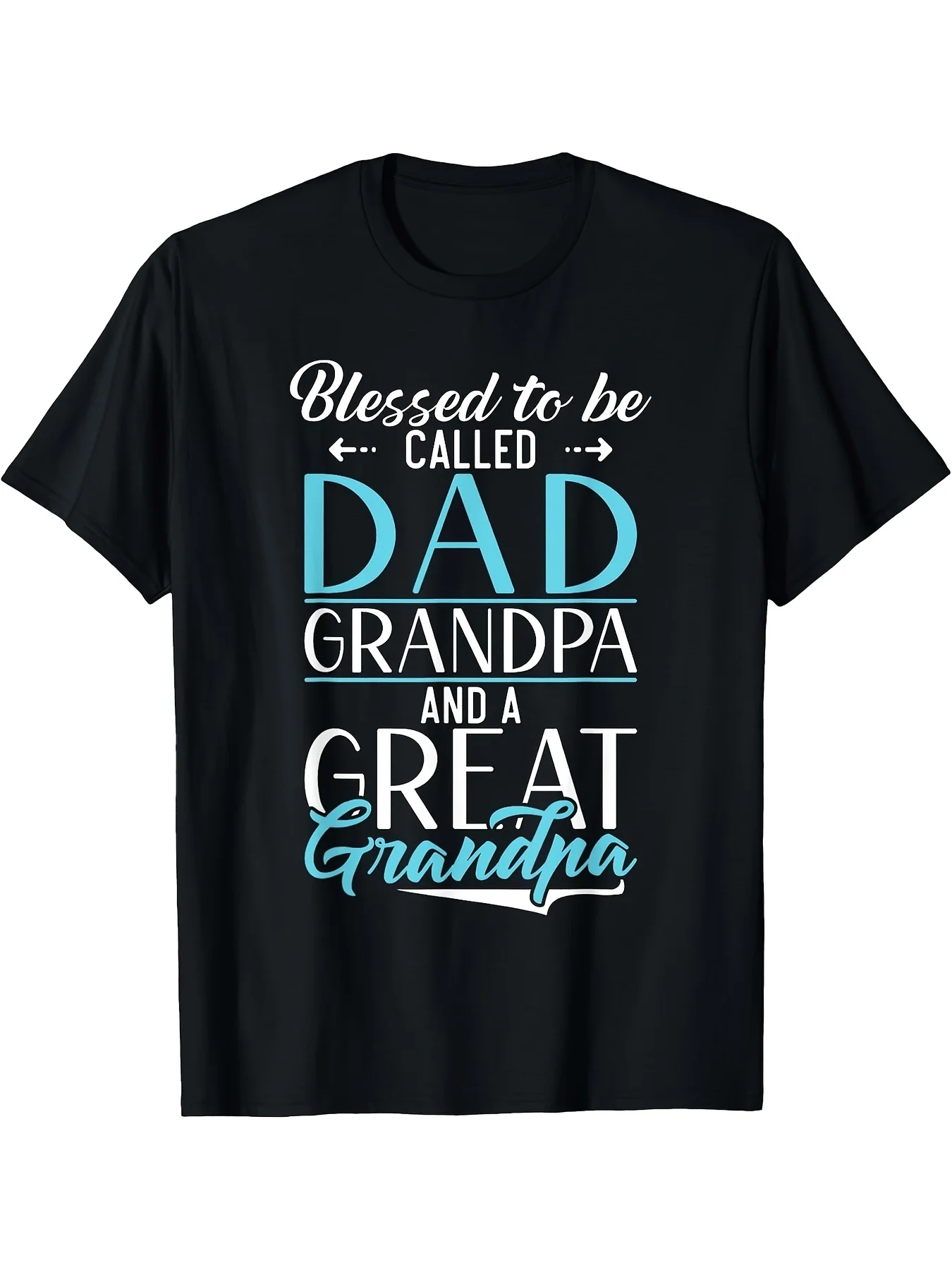 Lucky To Be Called Dad, Grandpa and Great Grandfather T-shirt, The Same 2025 Summer Short-sleeved Printed T-shirt for Men and Women, Pure 220g