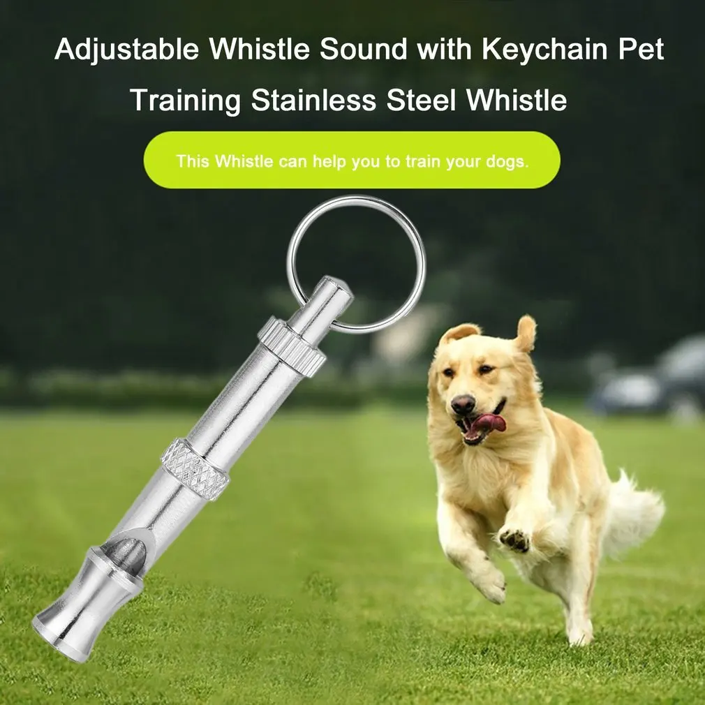 3PCS Portable Stainless Steel Ultrasonic Whistle Frequency Adjustable Ultra Long Distance Dog Training Whistle Dog Training Tool