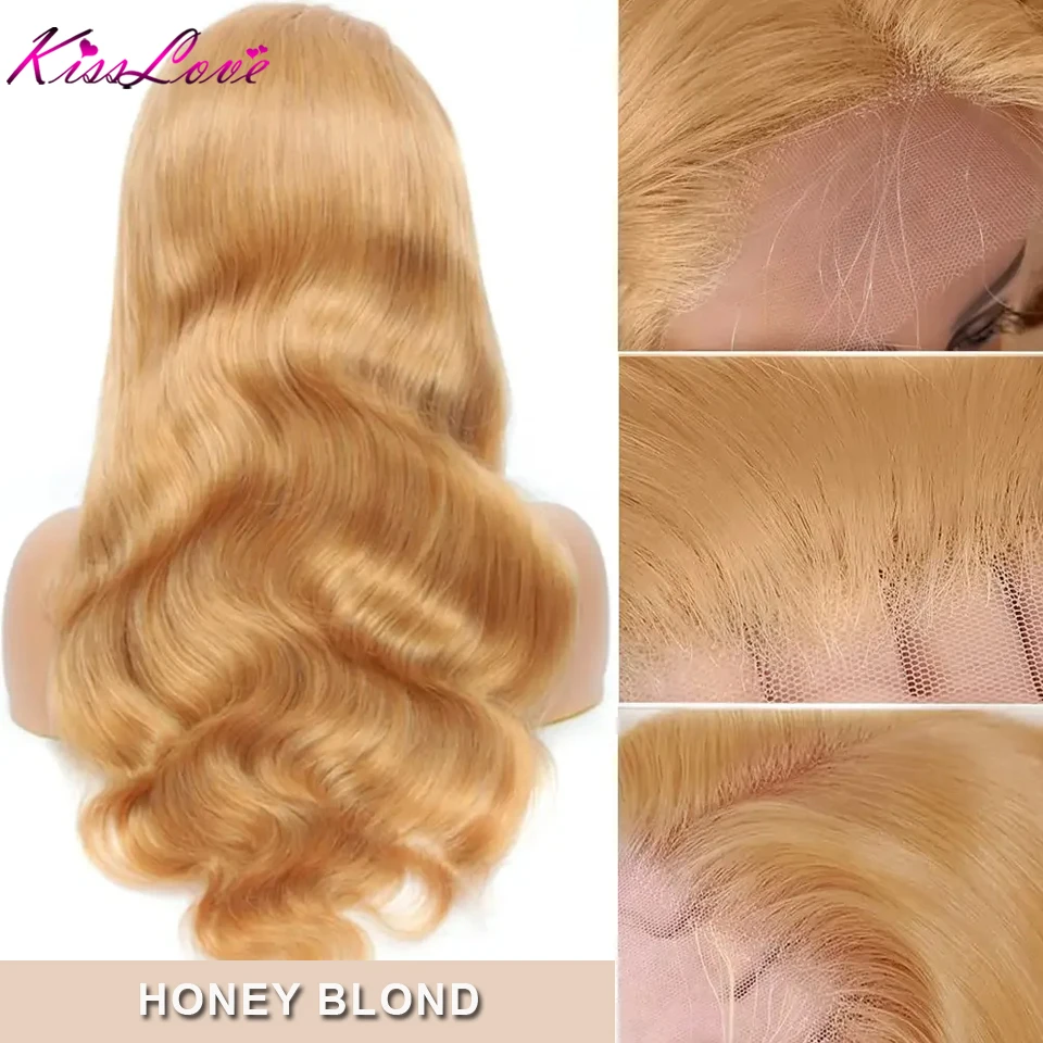 Honey Blonde Lace Front Wig Human Hair Pre Plucked 13x4 Body Wave Lace Front Human Hair Wigs HD 13x6 Lace Frontal Colored Wigs