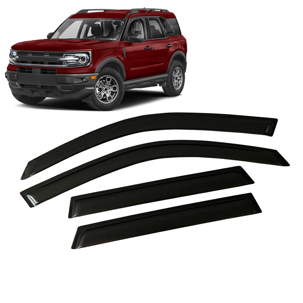 

For FORD BRONCO SPORT 2021-2024 Auto Side Window Wind Deflectors Visors Black Rain Guard Door Visor Vent Shades Dark Smoke