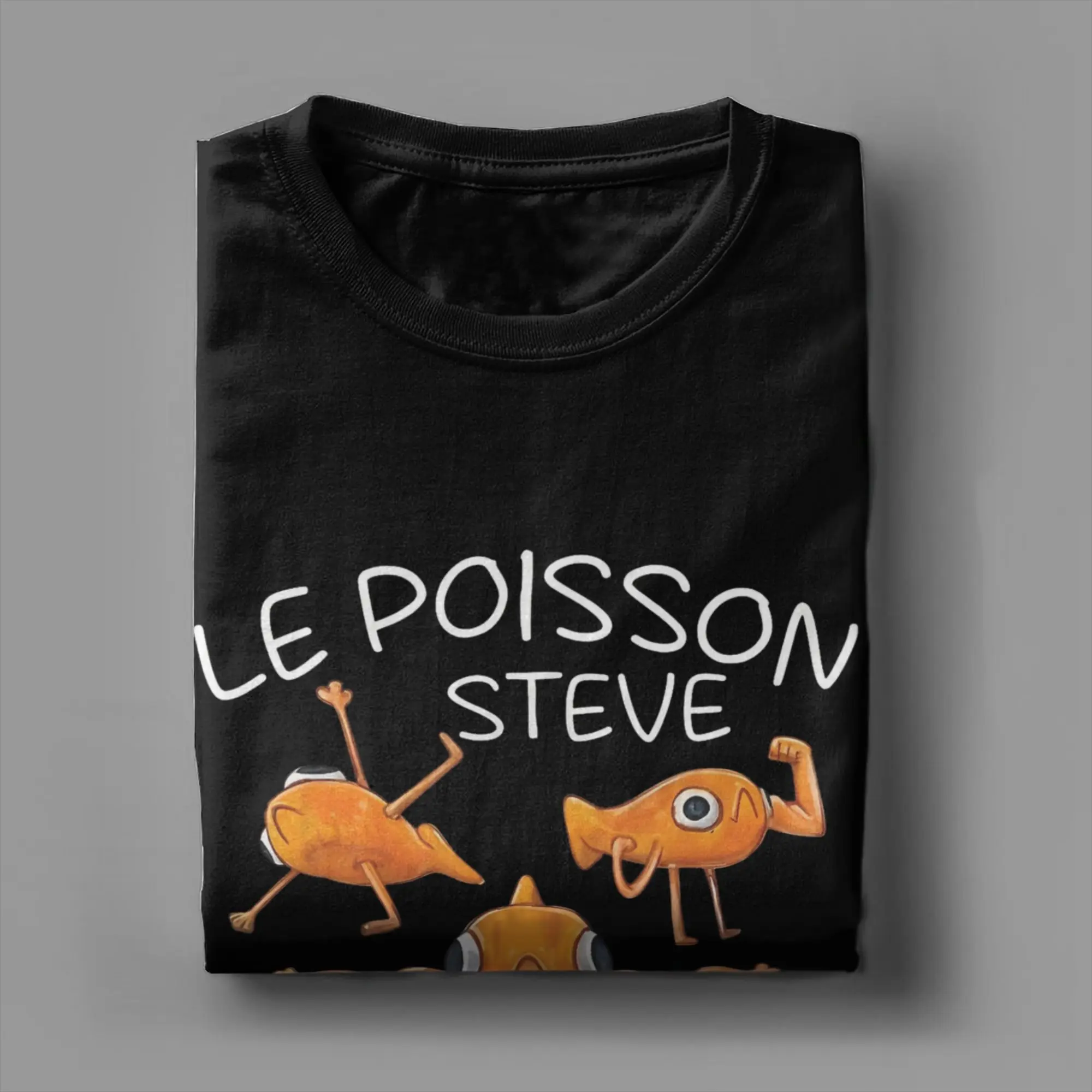 الأسماك لو بويسون ستيف ميمي تي شيرت الرجال الترفيه القطن الخالص تي شيرت س الرقبة قصيرة الأكمام تي شيرت حجم كبير الملابس