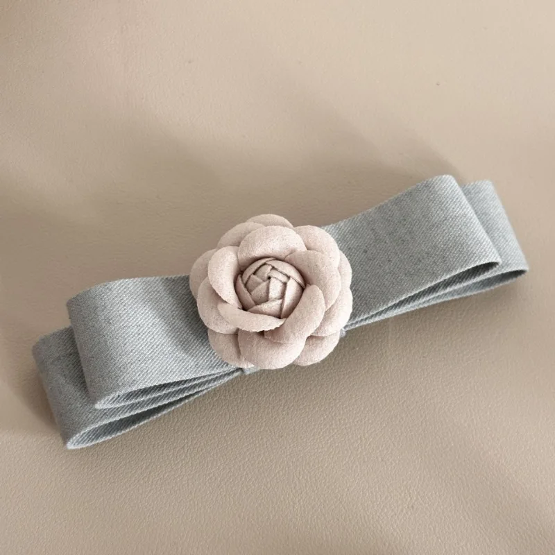 Korean Fabric Camellia Hair Clips for Women Girls Elegant Flower Spring Clip Ponytail Hair Bows Clip Headpiece Hair Accessories