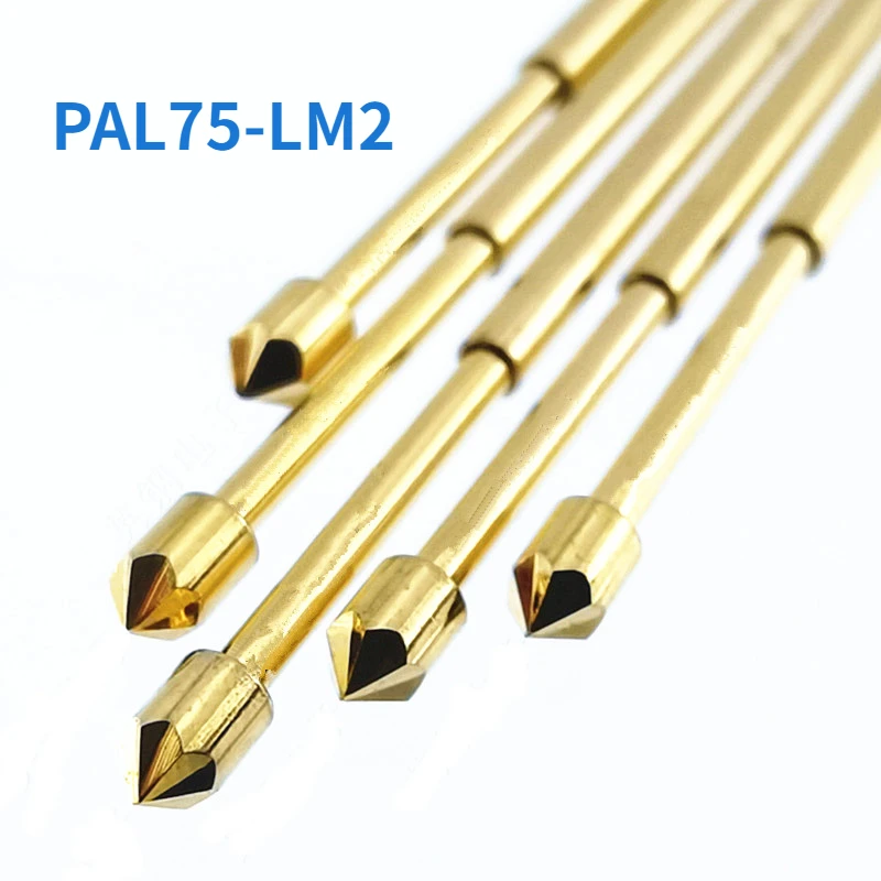 100PCS Gold-plated Spring Test Pin PAL75-LM2 Outer Diameter 1.02mm Pin Length 33.35mm for Circuit Board Testing