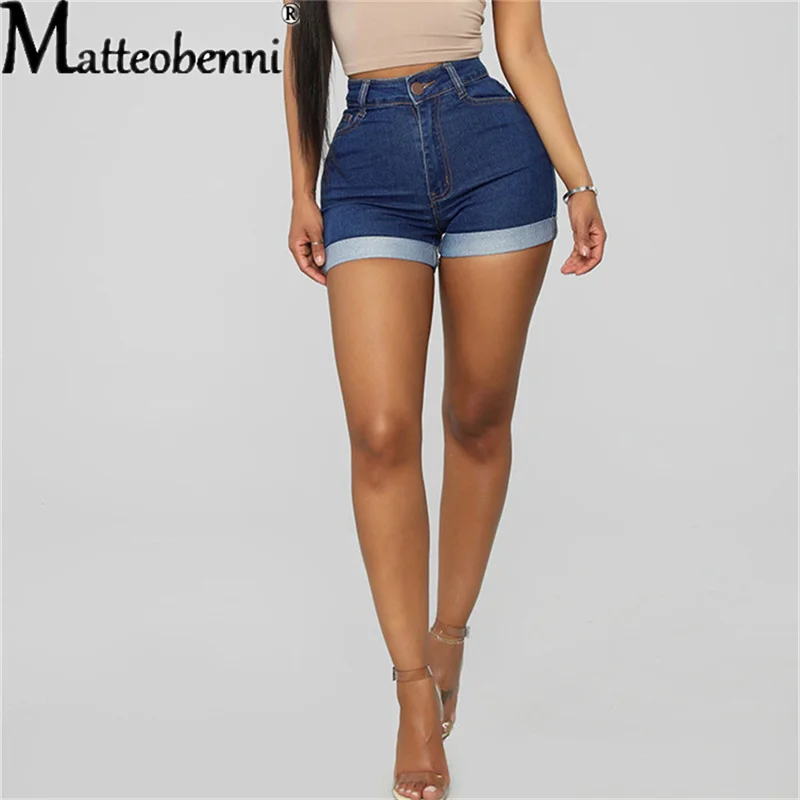 Sexy hohe Taille Crimp ing Hip Lift Frauen kurze Jeans Sommer Mode Stretch Denim Shorts neue lässige Push-up Vintage Street Shorts – Detail 4