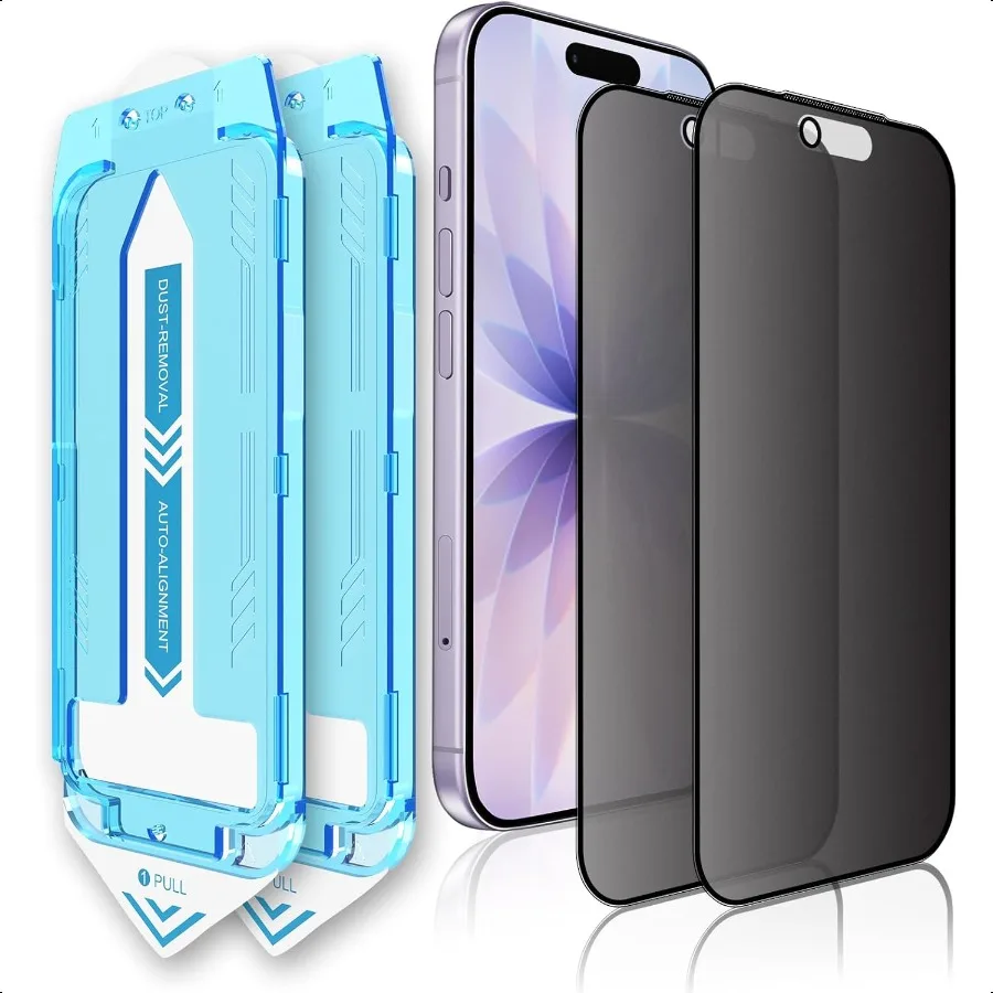 2Pack Matte AntiGlare Privacy Screen Protector for iPhone DustInstall Design AntiSpy Tempered Glass Blue Light Blocking HD Clea