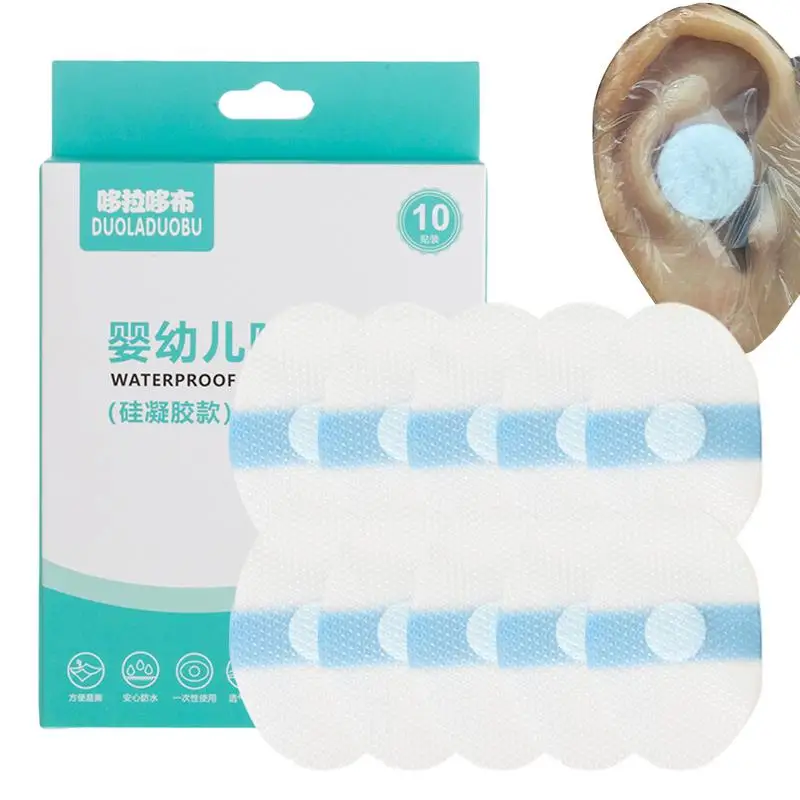 Waterproof Ear Protector Cover 10PCS Shower Ear Protection Baby Ear Waterproof Stickers Baby Ear Covers Portable Ear Protector