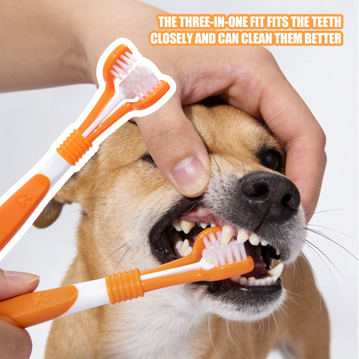 3-Sided Pet Toothbrush Dog Plastic Toothbrush Removing Tartar Cleaning Mouth Pet Care Cat Cleaning Mouth Dog Accessories
