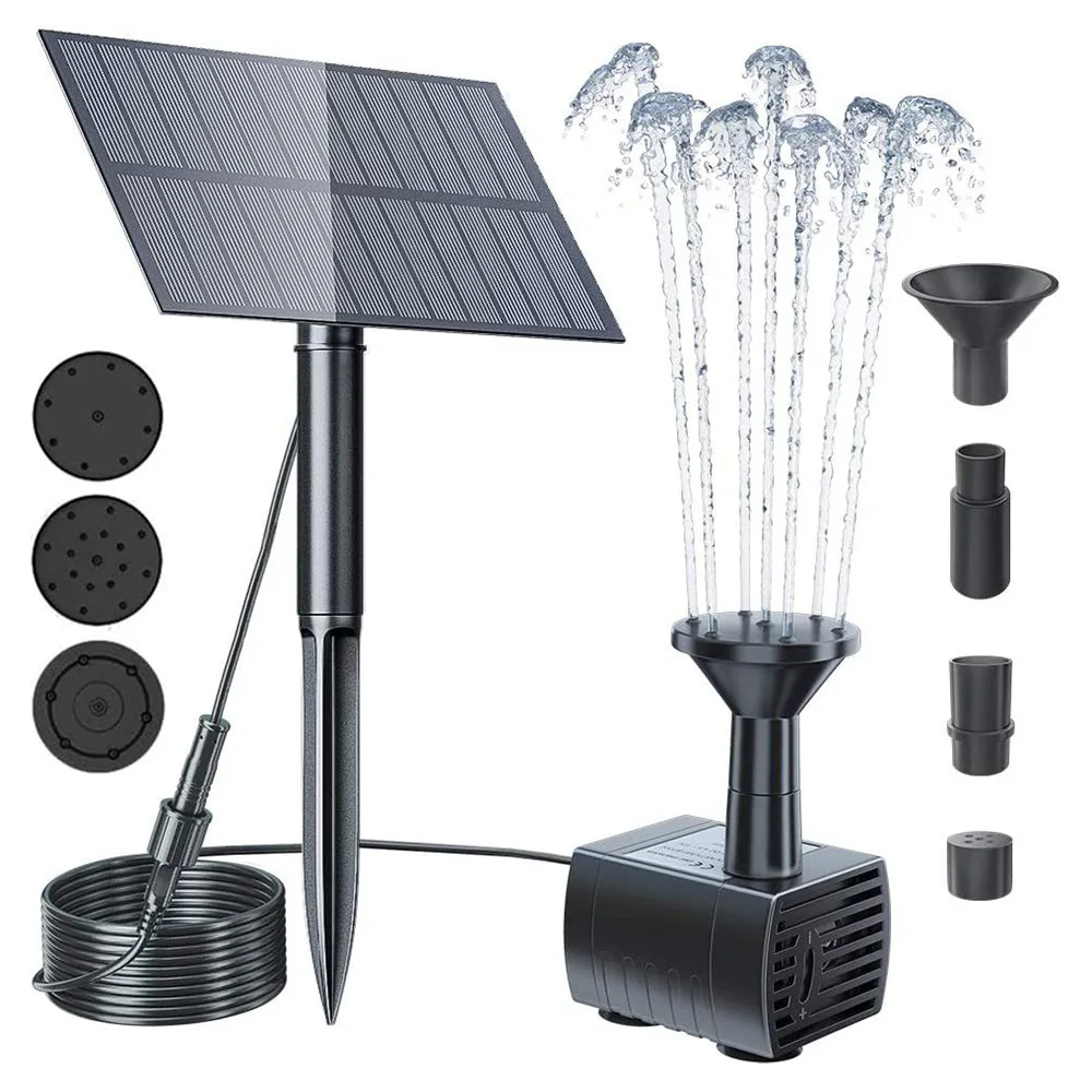 

Solar Fountain Pump Kit with Spray Nozzle Solar Powered Running Water Fountain Pump for Bird Bath Garden Backyard Pool