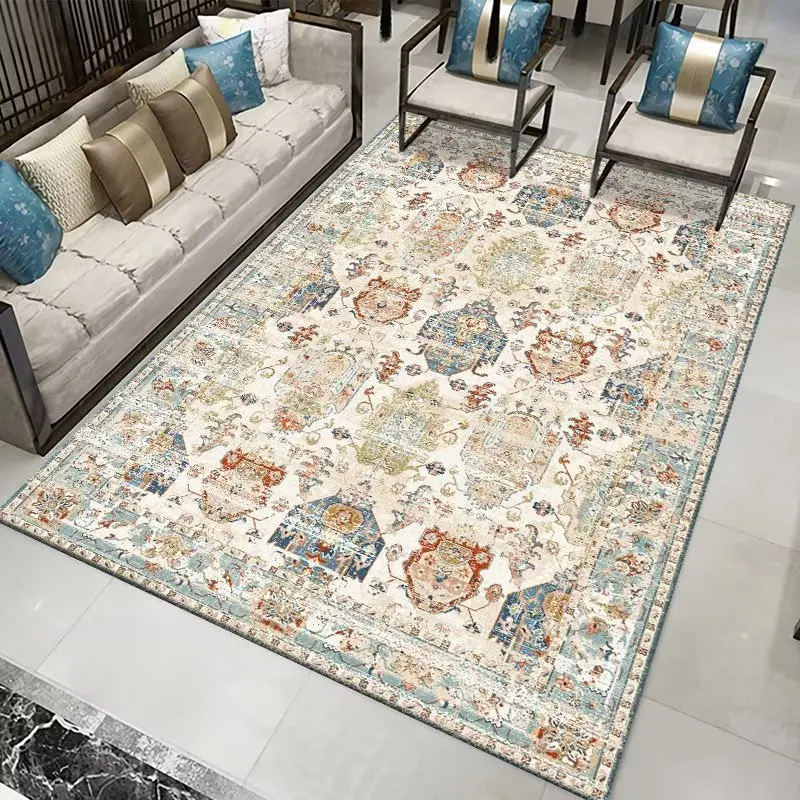 Türkiye Style Retro Rugs Living Room Home Decorations Soft Carpet For Bedroom Vintage Sofa Coffee Table Floor Mat 발매트