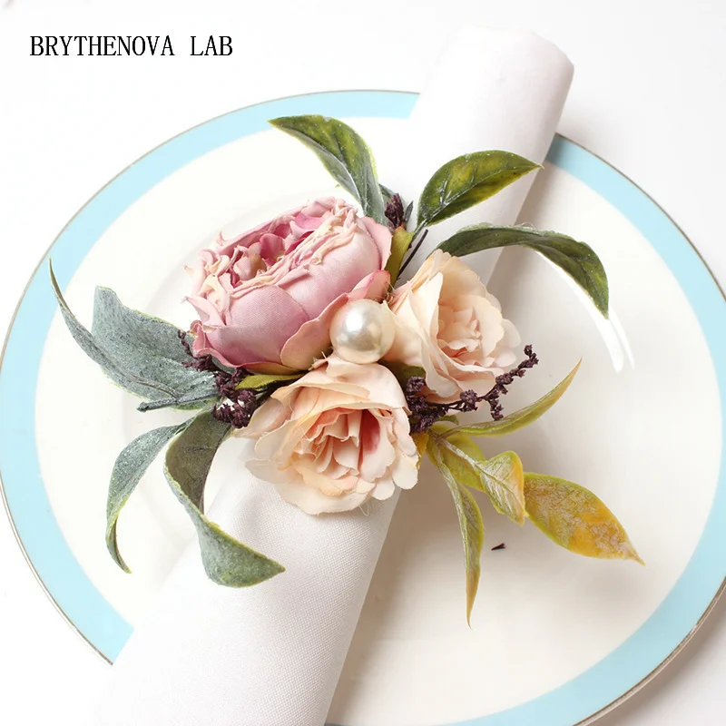 Flower Napkin Holder Newest Napkin Rings for Wedding Event Party Table Decoration Home Banquet Dinner Decor