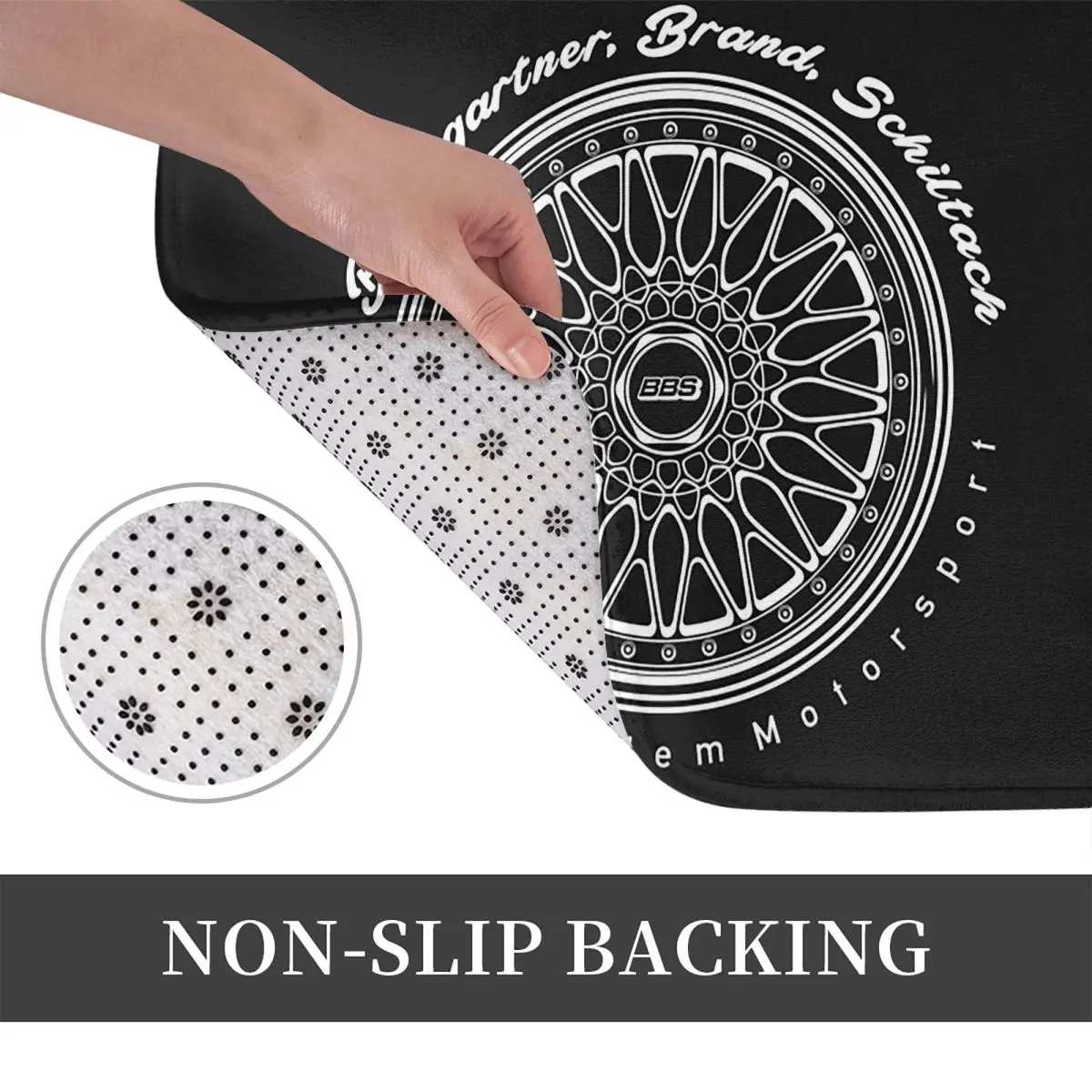 BBS Wheel HubHallway  Non-slip Doormat Floor Mat Washable Carpet Rug for Kitchen Entrance Home Balcony Footpad Mats
