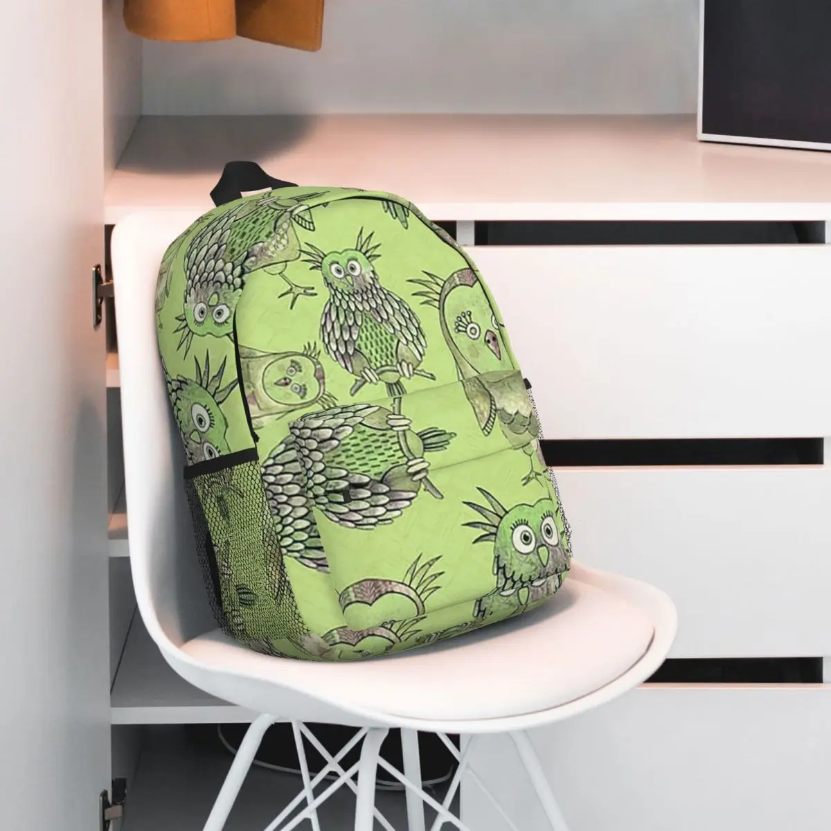Owl Sketch Pencil Drawing Art Backpack Student BookBag Children School Bag Laptop Shoulder Bags for Men Women