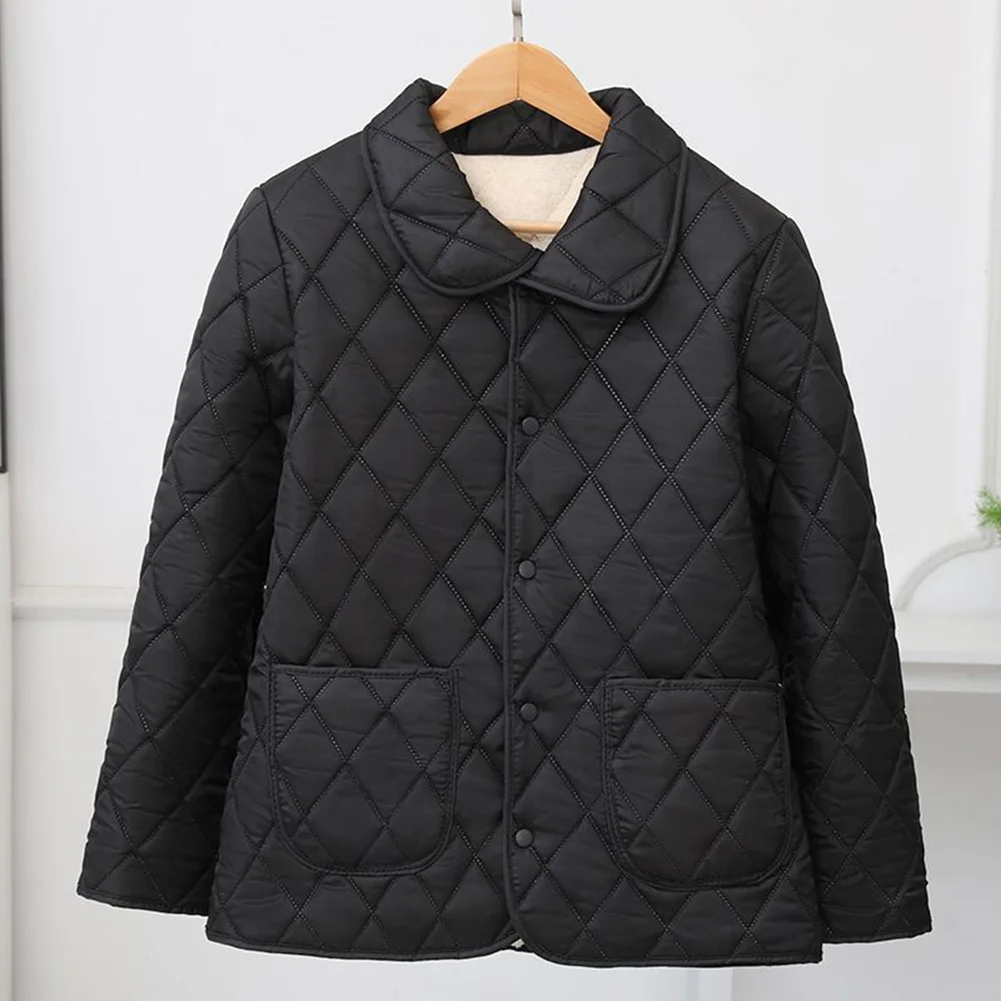 Veste d'hiver en velours pour femmes, grande taille, avec poches à revers, manteau à manches longues, couleur unie, coupe ample pour les vacances, usage quotidien