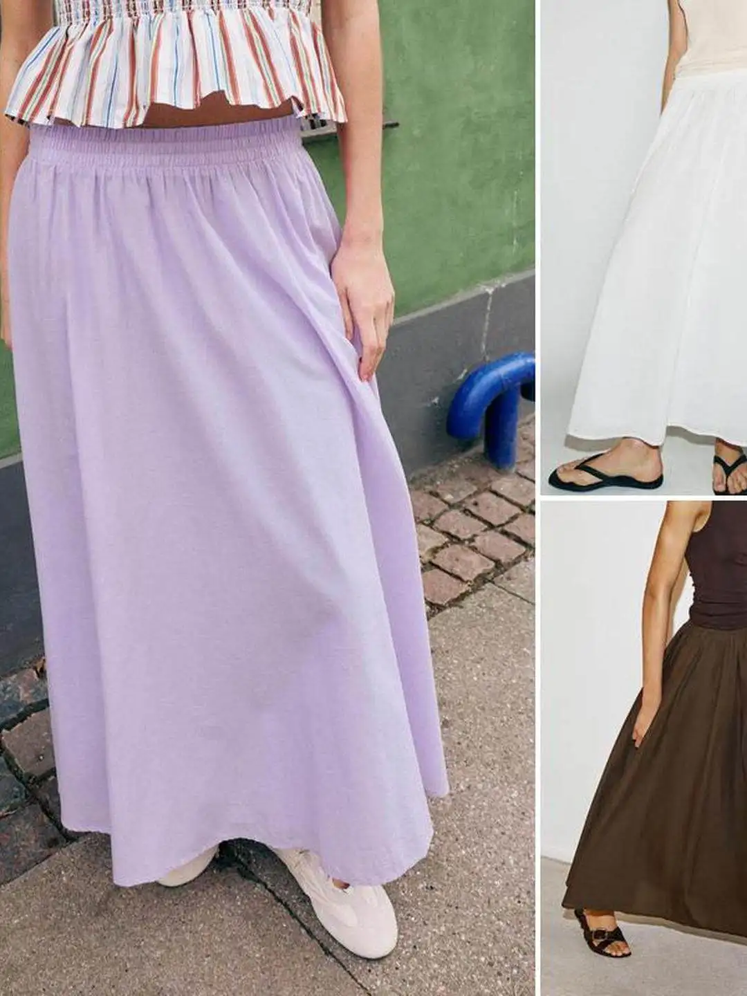 Fashionable Loose Midi Skirt with Layered Decoration Elegant Draping A-Line Silhouette High Waist Design for Spring City Walk