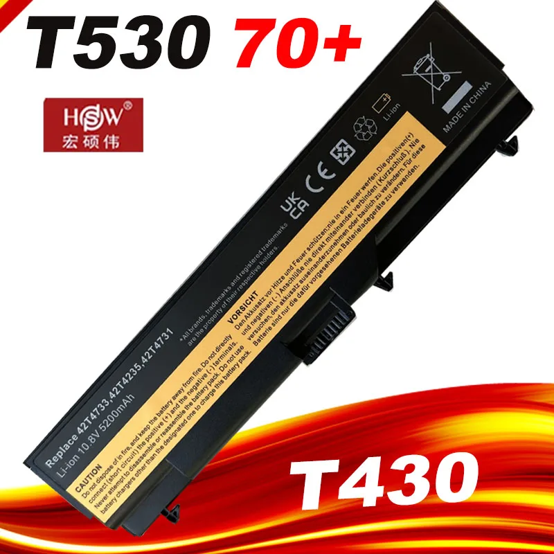 

10.8V 5200mAh Laptop Battery For Lenovo ThinkPad T430 T430I L430 T530 T530I L530 W530 45N1005 45N1004 45N1001 45N1000 70