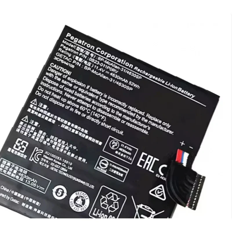 0B23-011P0RV Genuine BP-McAllan-31/4630SP Laptop Battery For Getac 3ICP6/44/109 Series Tablet WACOM MobileStudio Pro DTH-W1320