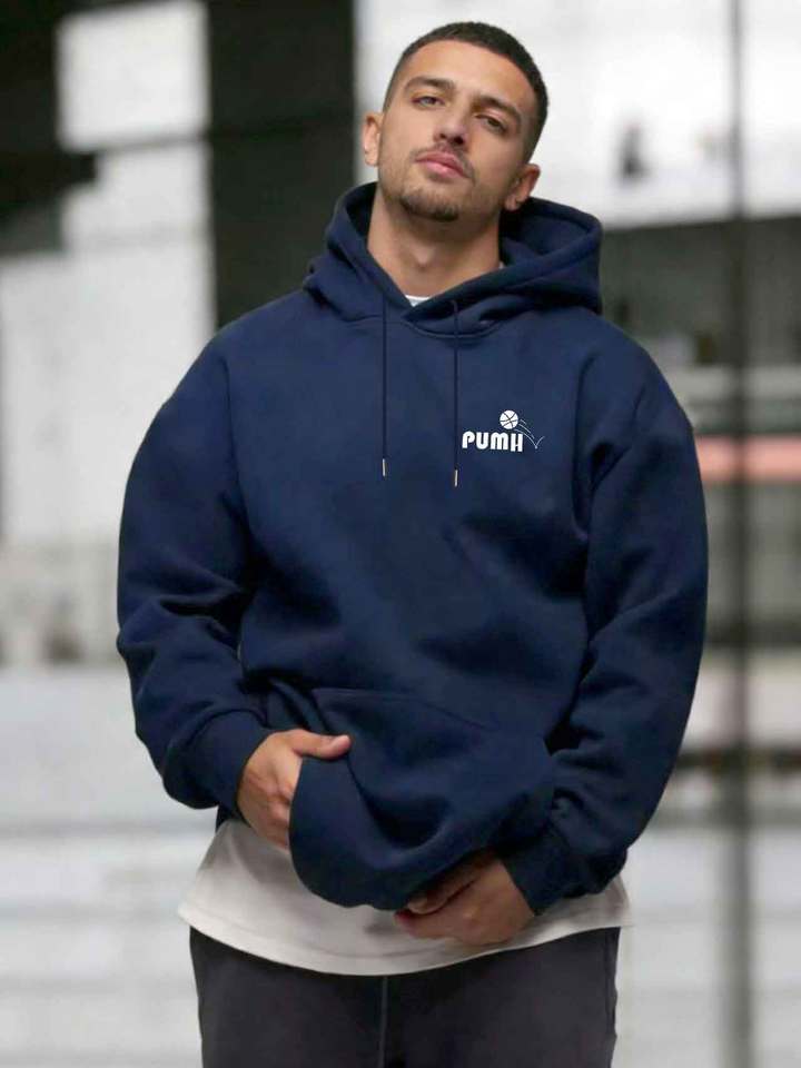  Men's fashion printed long sleeved hooded casual warm sportswear loose fit autumn fashion streetwear 