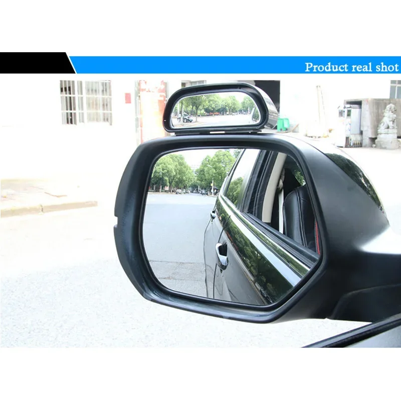 Adjustable Angle Car Blind Spot Auxiliary Mirror Add-on Rearview Convex Mirror Wide Field Design Ideal For Driving Training