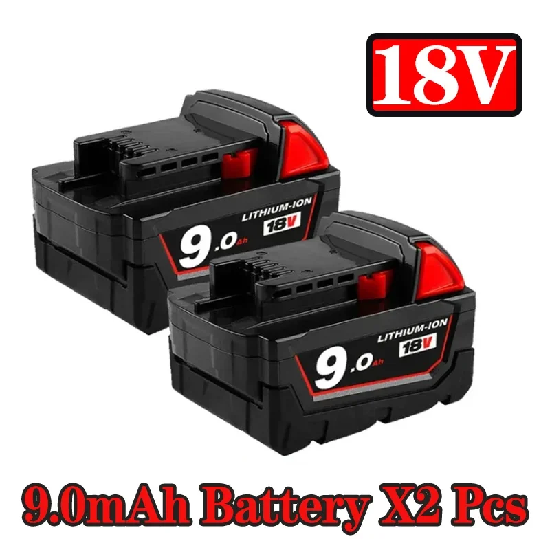 

18V 9AH for Milwaukee Battery 18B6 18V XC Li-ion 48-11-1860 48-11-1852 48-11-1850 48-11-1840 48-11-1820 Batteries Charger