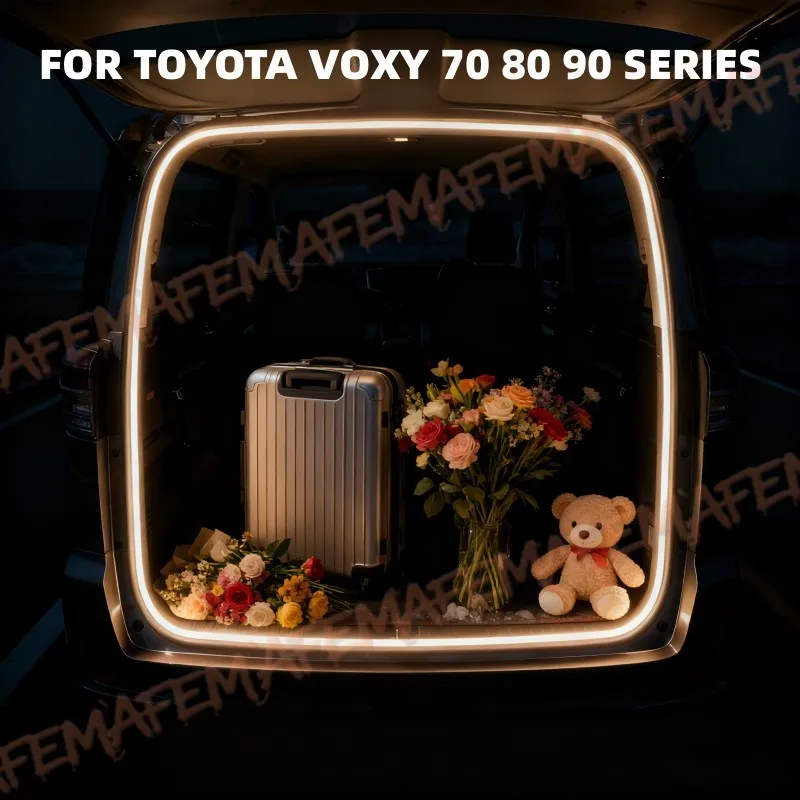 For Toyota Voxy 70 80 90 series Trunk Light Atmosphere Lights Modification light Rear Trunk LED Light Bar White warm white