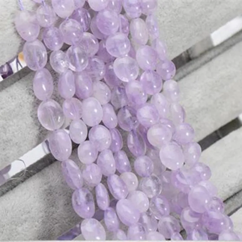 Joanlyn Natural Light Purple Jade Beads Lavender Color Jade NOT Dyed 7x9mm Irregular Shape 15 Inch Strand JA83