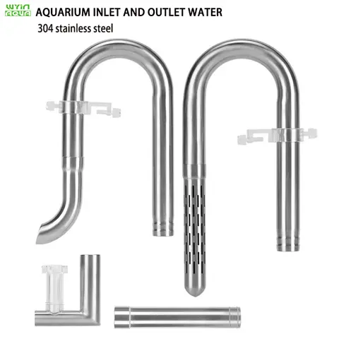Fish tank inlet and outlet filter stainless steel tube extendable component anti fish and shrimp aquarium filter accessories