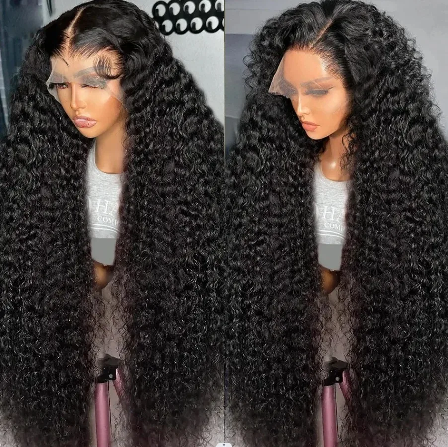 Curly 13x4 Lace Front Wig HD 13x6 Transparent Lace Frontal Wig 100% Human Hair Wigs Deep Wave 30 32 40 Inch Brazilian Water Wave