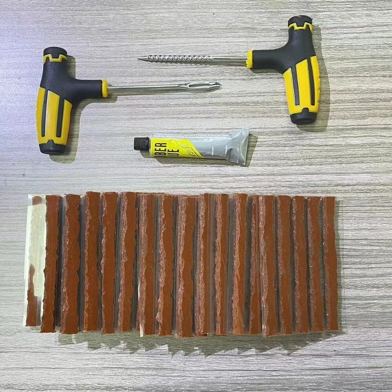 Portable Flat Tire Repair Car Tire Repair Kit Truck Motor Tire Home Plug Patch Set Car Tyre Drill Accessories With Rubber Strips