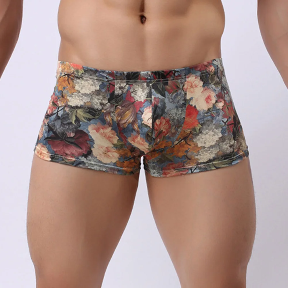 أنشطة الشاطئ XL 2XL الرجال سراويل بوكسر الرجعية زهرة طباعة جذوع سراويل بوكسر تنفس جذوع ملابس داخلية مريحة #3