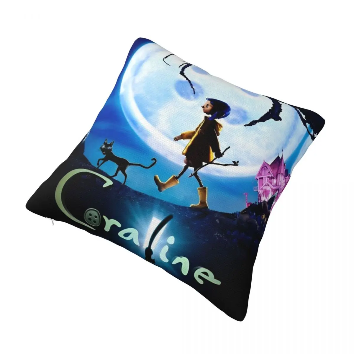 Coralines Mystery Cartoon Movie Pillowcases Printed Fabric Cushion Cover Throw Pillow Case Cover Chair Zipper 45X45cm Multi-Size