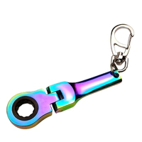 Creative 10mm Ratchet Wrench Mini Shaped JDM Metal Racing Keychain Key Chain Ring Keyring Adjustable Wrench Tools