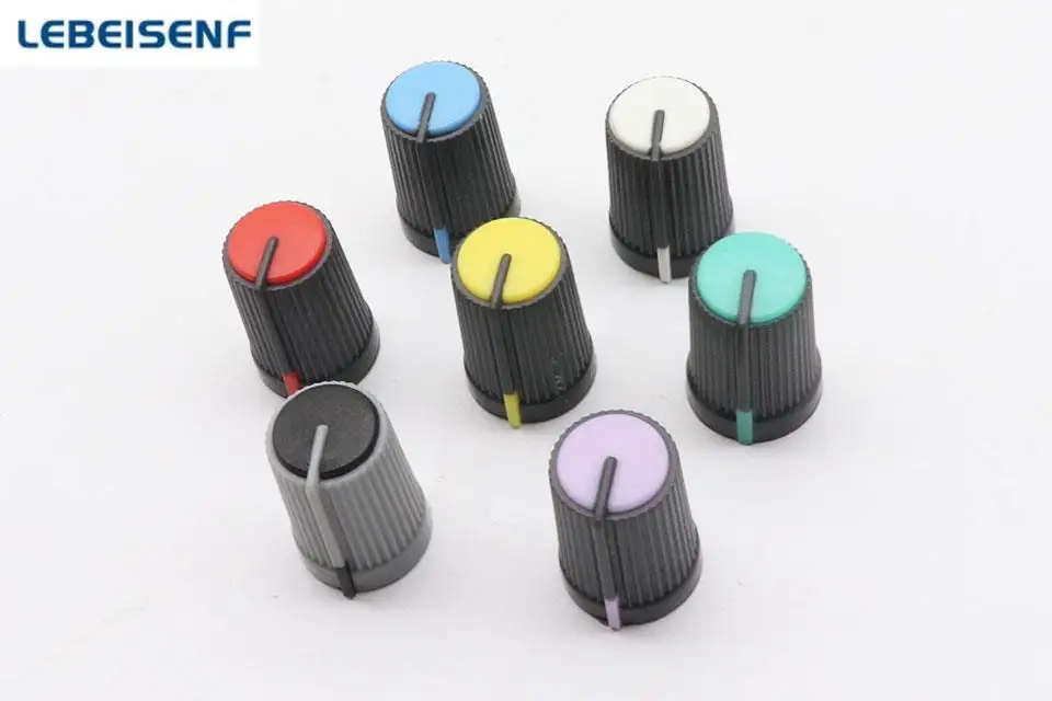 14pcs Soundcraft mixer half axle potentiometer knob cap / red yellow blue green purple white black 270 degrees audio light knob