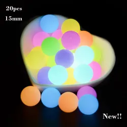 LOFCA 15mm 20pcs Luminous Silicone Beads New fluorescent Round Beads Make bracelets DIY keychain necklace jewelry accessories