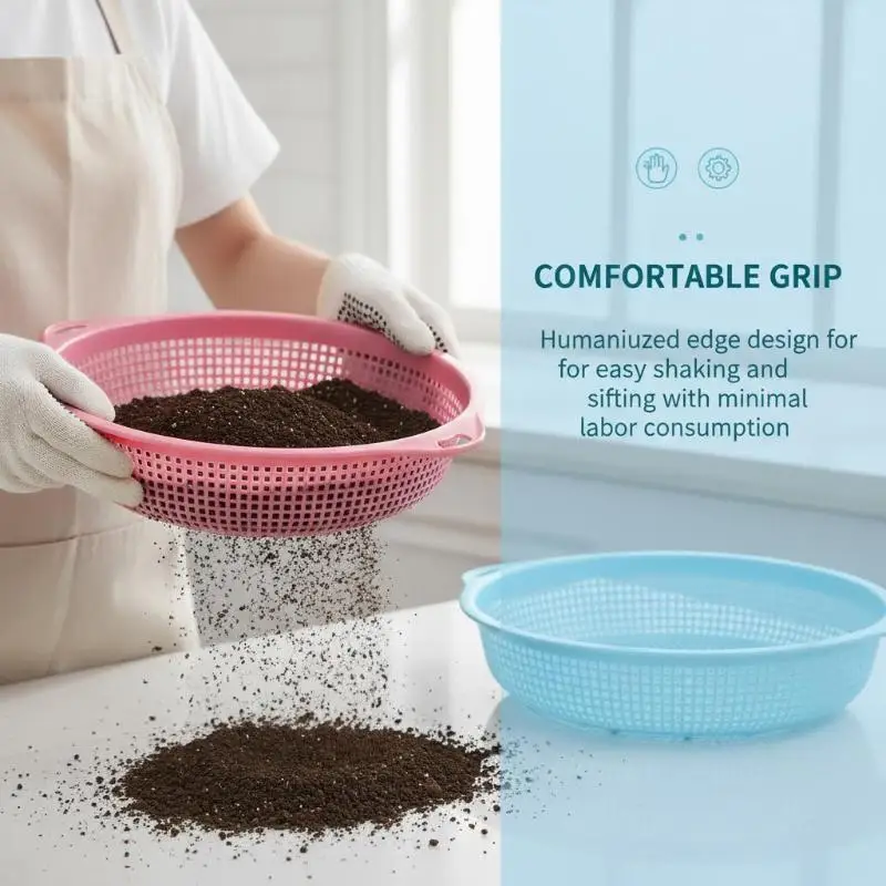Garden Square Hole Soil Sieve Sifter Round Sifting Strainer Sand Screen Filter Compost Home Gardening Filter Soil And Stone Tool