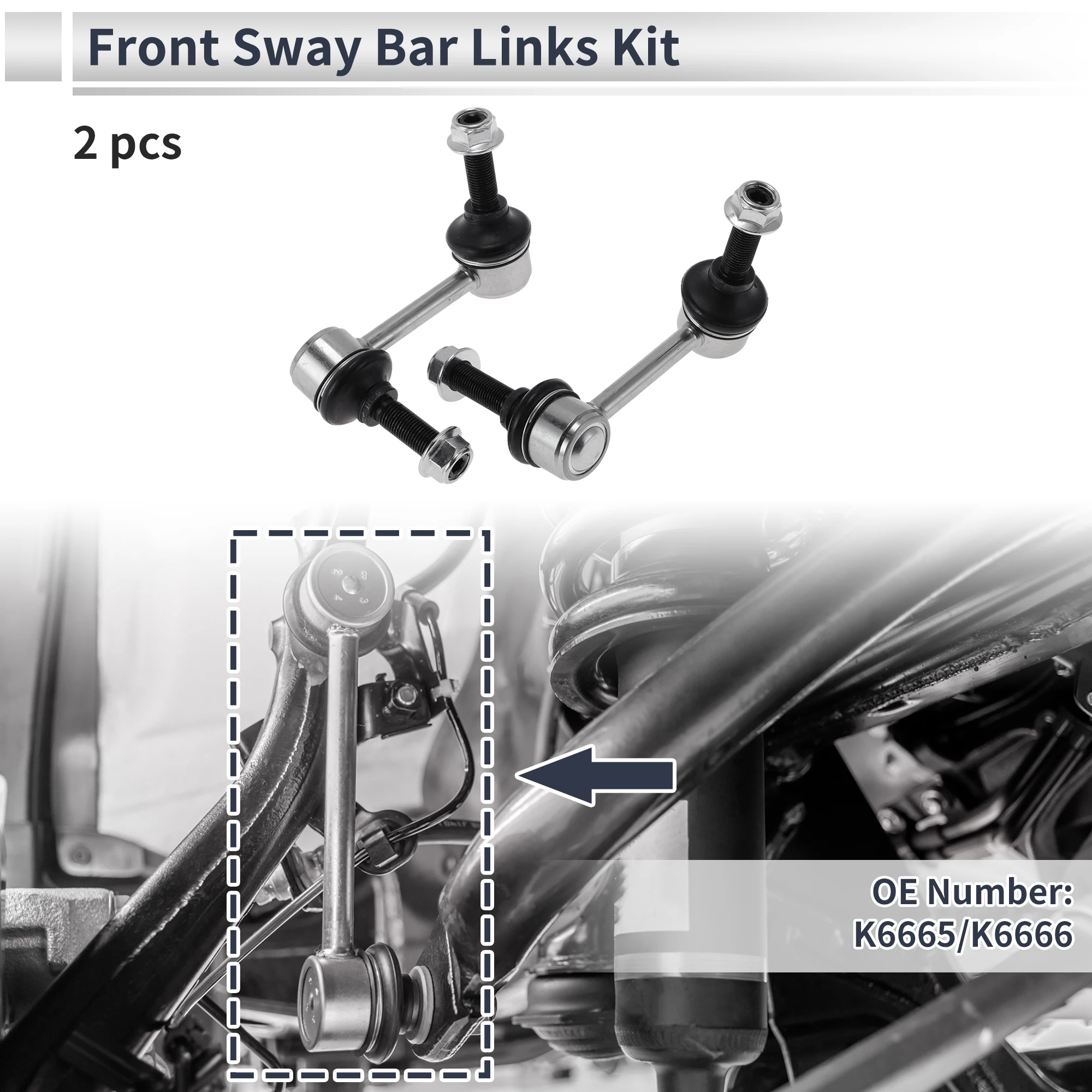 

X Autohaux Front Stabilizer Bar Links No Bushing for ISUZU ASCENDER 2003 No.K6665/K6666