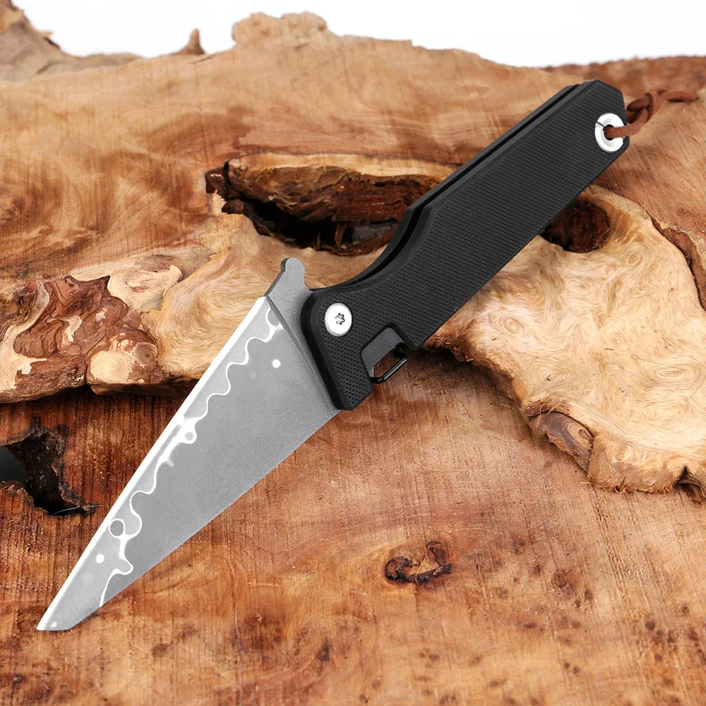 Outdoor Folding Utility Knife G10 Handle Pocket Foldable Three-layer Composite Steel Blade Fruit knife Camping Peeling Knife