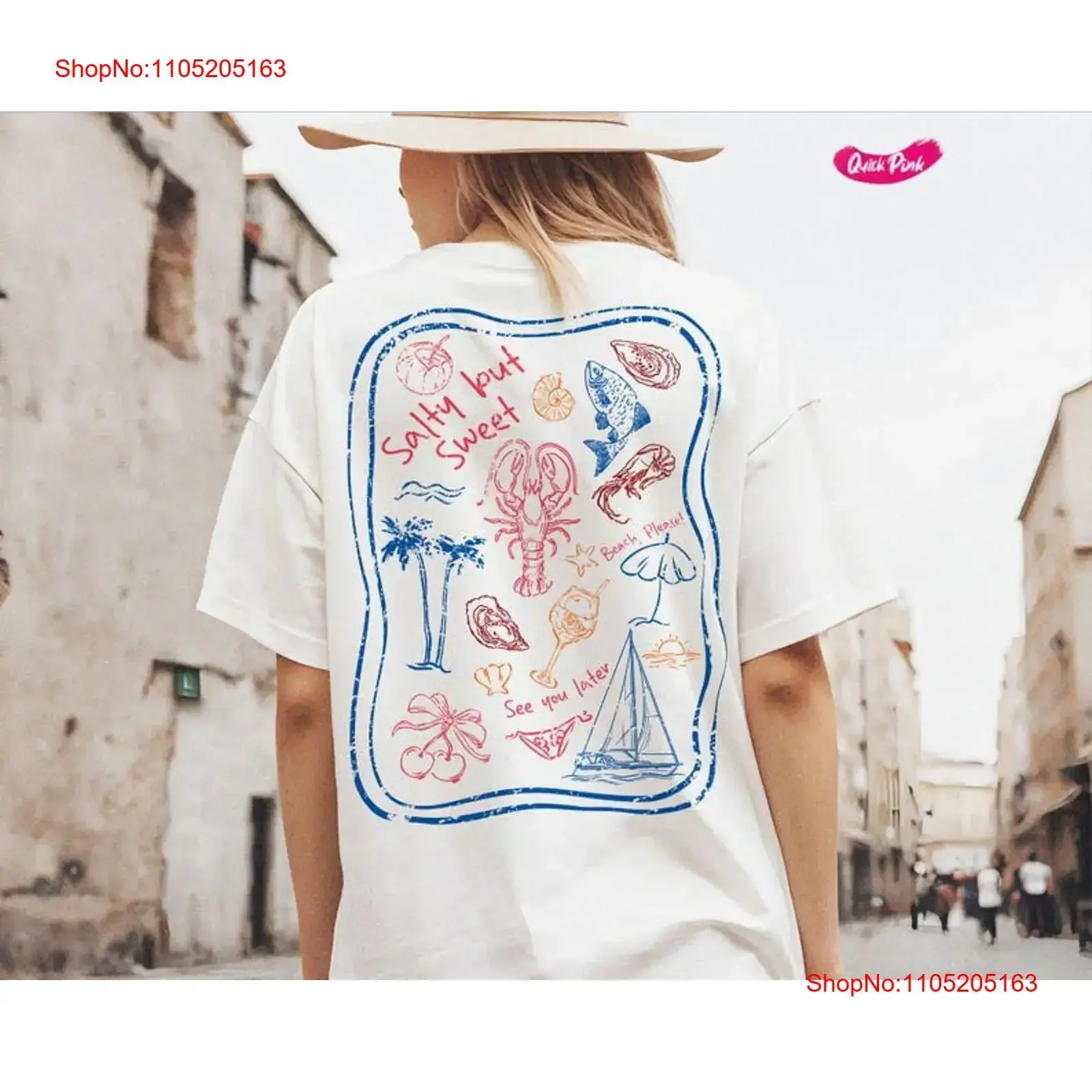 Salty but Sweet Retro Summer T Shirt vintage Washed Versatile Unisex Casual designer clothes Comfortable homme streetwear