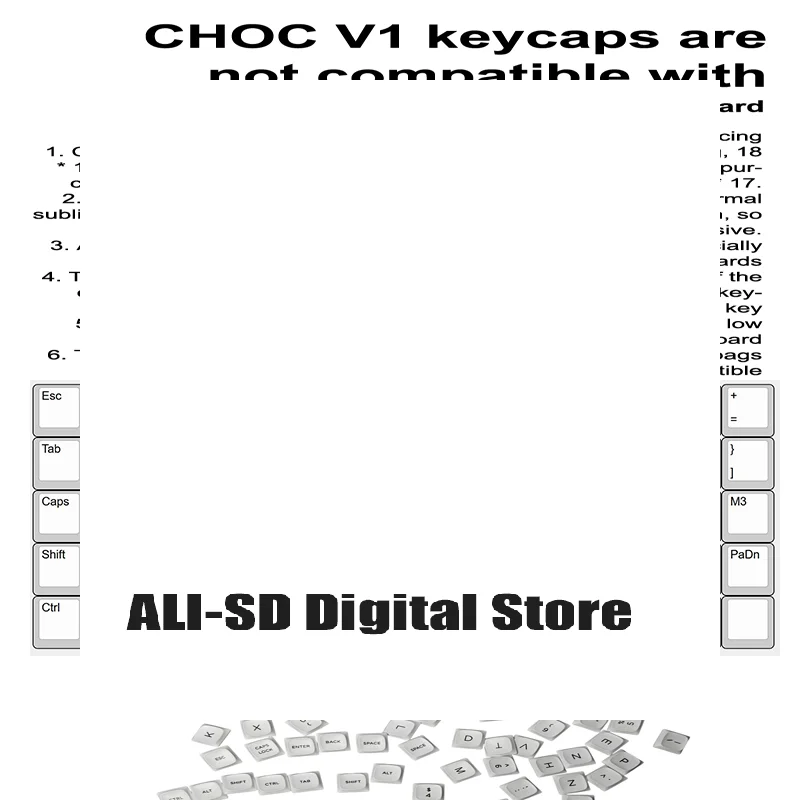 

70Key/set Chocfox CFX Black White Transparent Low Profile PBT Keycaps For Kailh Choc V1 Mechanical Keyboard Ultra Thin 1u Keycap