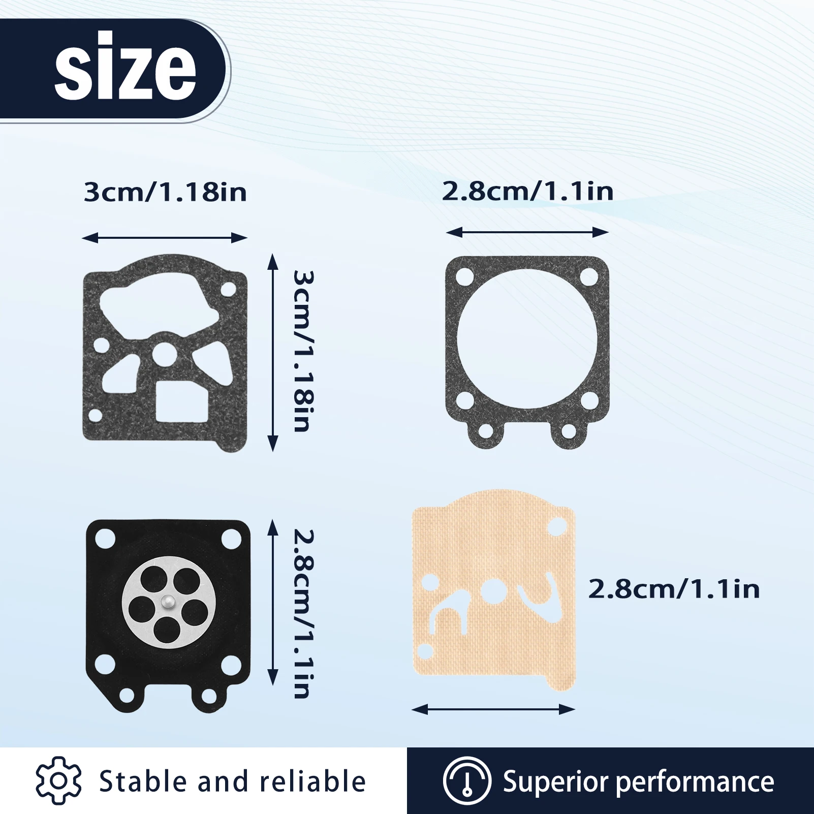 2 Sets Carburettor Repair Kit Sealing Membrane K11-WAT For Stihl 024 026 MS240 MS260 Chainsaw Carburettor Parts