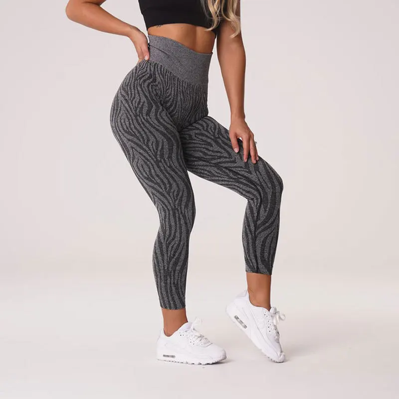 Mallas deportivas sin costuras de cebra para mujer, XS-L de Yoga, mallas elásticas para glúteos, pantalones de gimnasio, ropa deportiva, 2022