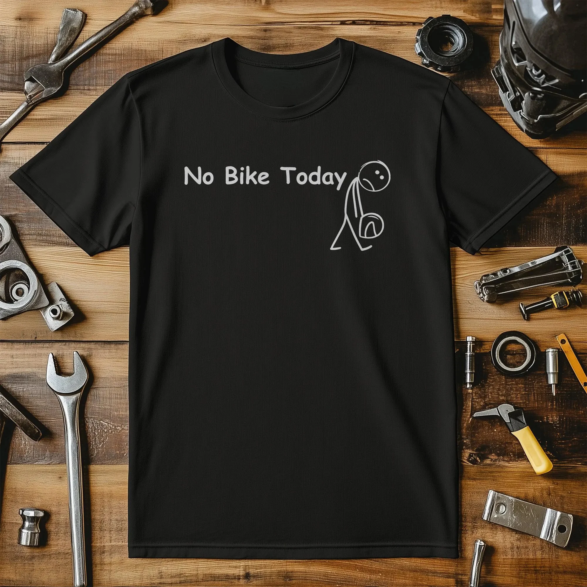 

No Bike Today T Shirt Motorbike and Petrol Head T-Shirt Graphic T Shirts Retro Streetwear Crew-neck Short-sleeved Men's T-shirt