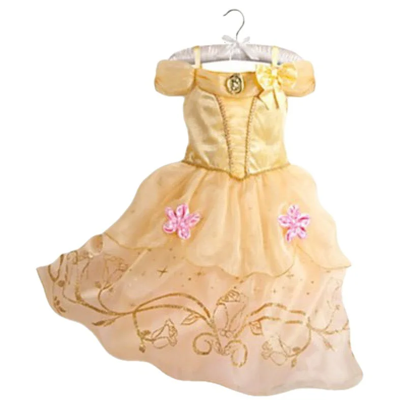 Disney Princess Costume Children Party Fancy Flower Vestido Christmas Birthday Carnival Dress Up Rapunzel Belle Disguise Frock