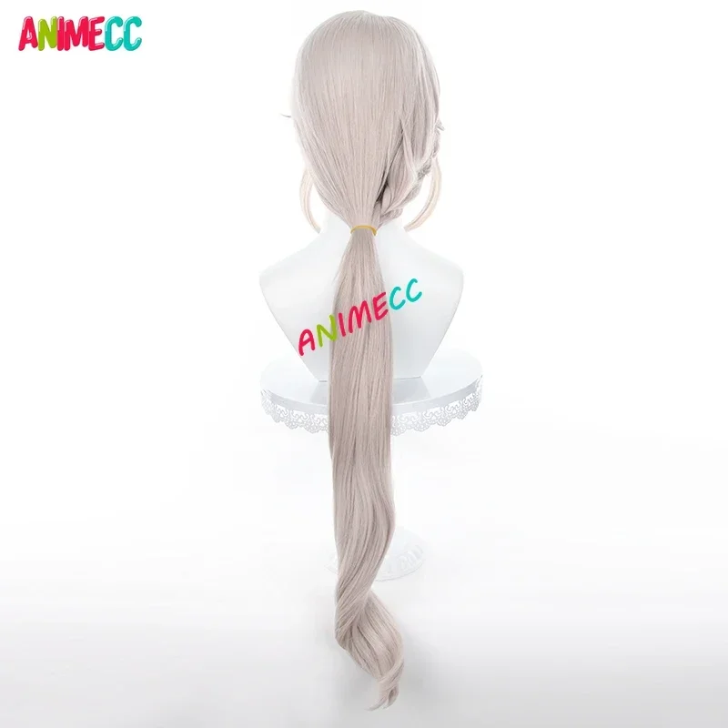 Parrucca Cosplay di Lynette parrucca Cosplay di Genshin Impact 19,5 95cm capelli sintetici resistenti al calore Anime gioco di ruolo Ear + parrucca Cap